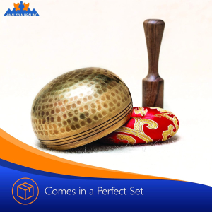 Tibetan Singing Bowl Set for Meditation, Yoga, Chakra Healing, Sound Therapy with Cushion and Striker, 3 Inch Hand Hammered Bowl