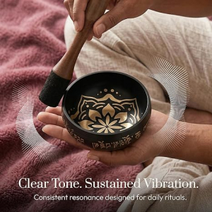 Experience the tranquil sounds of this Tibetan singing bowl set, perfect for meditation, sound healing, and relaxation. Check it out now!
