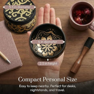 Experience the tranquil sounds of this Tibetan singing bowl set, perfect for meditation, sound healing, and relaxation. Check it out now!
