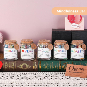 Mindfulness Affirmation Jar with Meditation Cards for Self Care, Stress Relief, and Mental Health Support