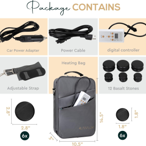 Hot Stone Massage Set with Electric Warmer for Spa, Travel and Home Use